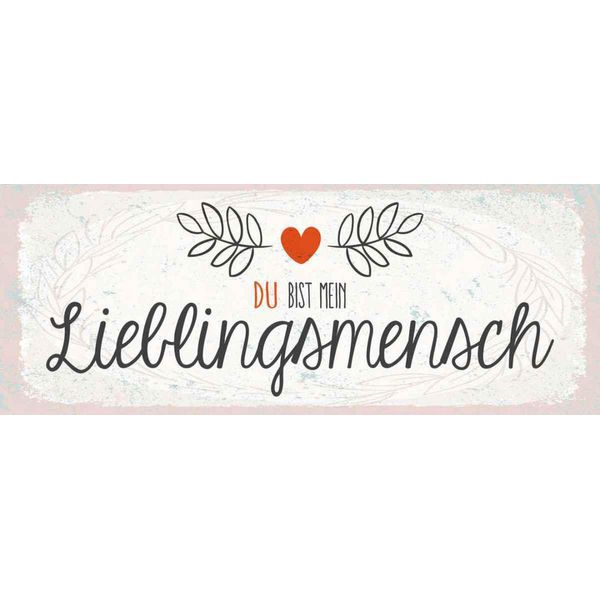 Vianmo Insegna In Legno 10X27 Cm Du Mein Lieblingsmensch Herz-image
