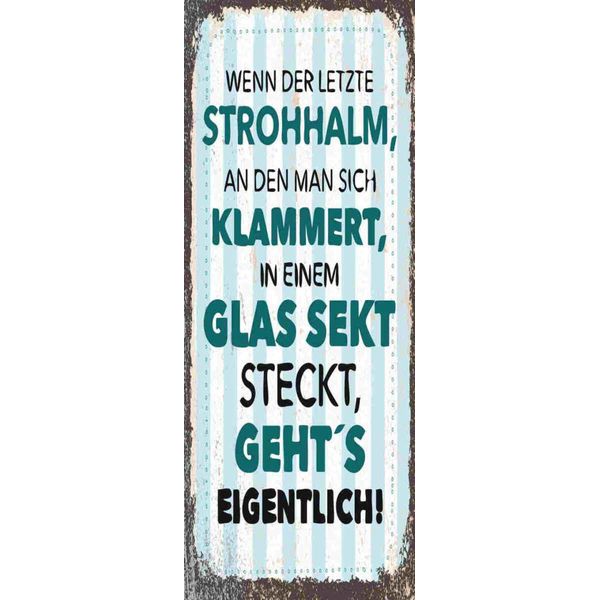 Vianmo Insegna In Legno 27X10 Cm Wenn Der Letzte Strohhalman-image