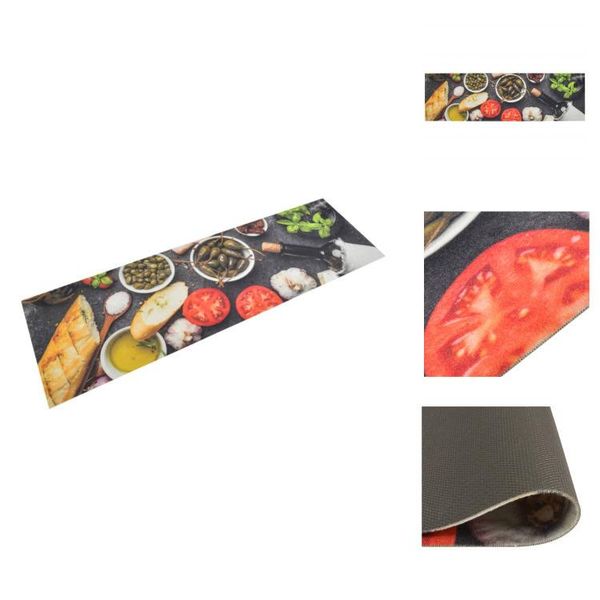 Vidaxl Tappeto Da Cucina Lavabile Vino E Cibo 45X150 Cm In Velluto - Tappeti Per Pavimenti-image