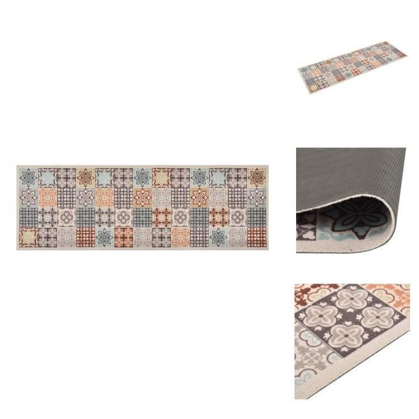 Vidaxl Tappeto Da Cucina Lavabile A Mosaico Multicolore 45X150 Cm - Tappeti Per Pavimenti-image