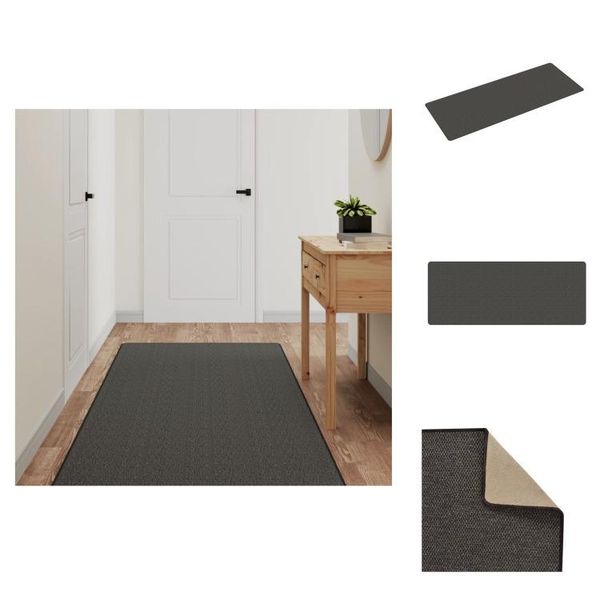 Vidaxl Tappeto A Correre Sisal Look Antracite 80X200 Cm - Tappeti-image