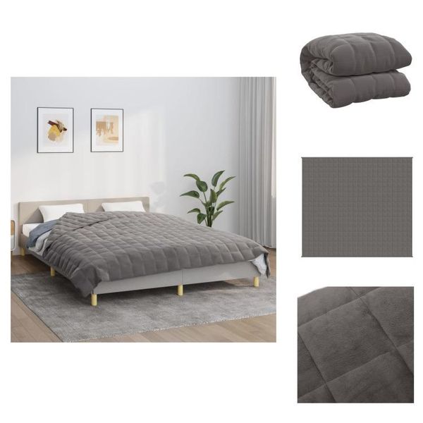 Vidaxl Coperta Pesata Grigia 200X230 Cm 9 Kg Di Tessuto - Coperte-image