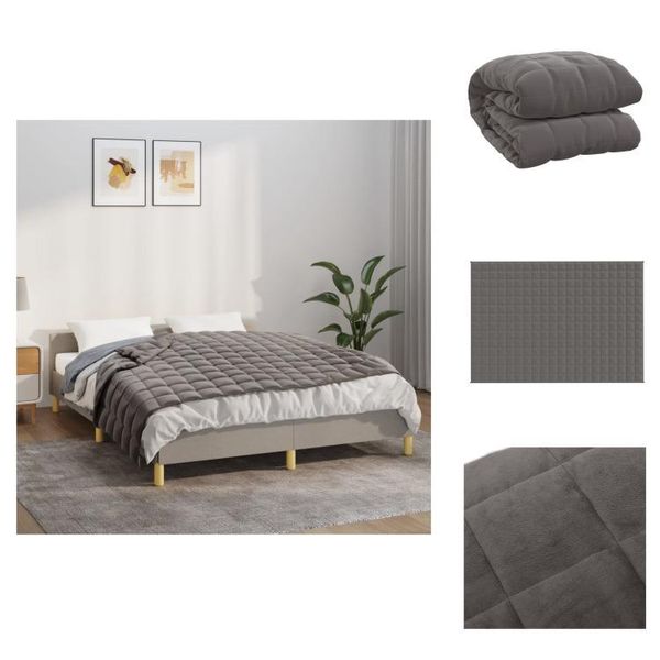 Vidaxl Coperta Pesata Grigia 140X200 Cm 6 Kg Di Tessuto - Coperte-image
