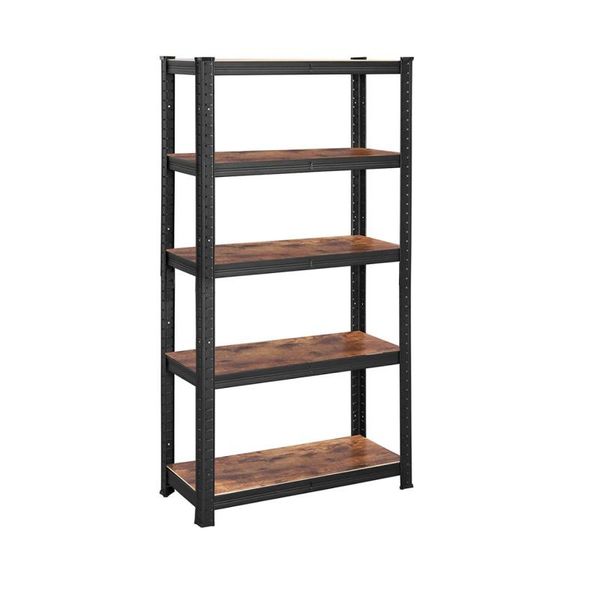 Dochtmann, Scaffale 5 Ripiani, Industriale, 150 X 75 X 30 Cm, Marrone-Nero-image