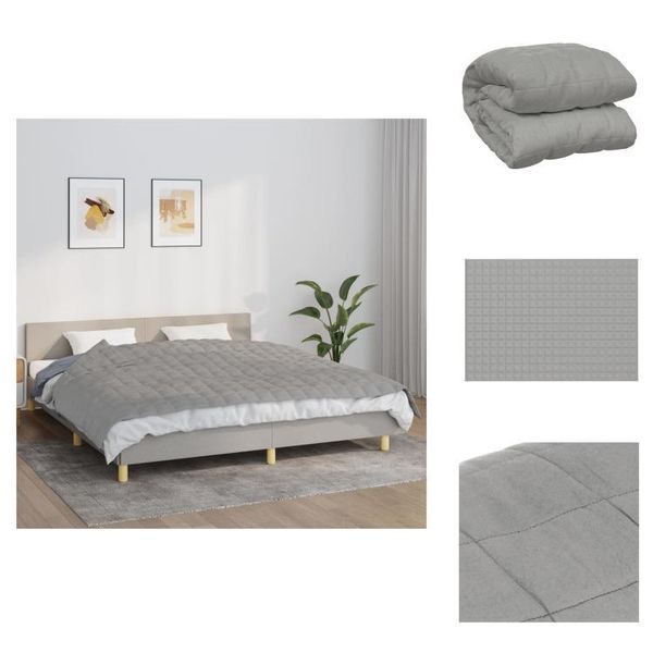 Vidaxl Coperta Pesata Grigia 155X220 Cm 11 Kg Tessuto - Coperte-image