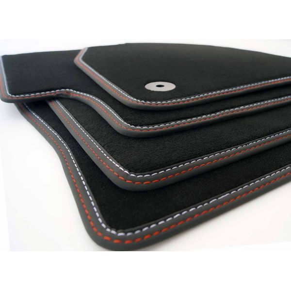 Tappetini Per Audi A4 S4 RS4 (B9) E A5 Sportback Doppia Cucitura Decorativa Tappetini In Moquette Velours Auto Set 4 Pezzi Qualità Originale-image