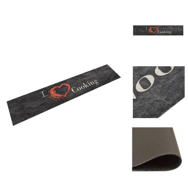 Vidaxl Tappeto Da Cucina Lavabile Per Cucina Nero 60X300 Cm Velluto - Zerbini-image