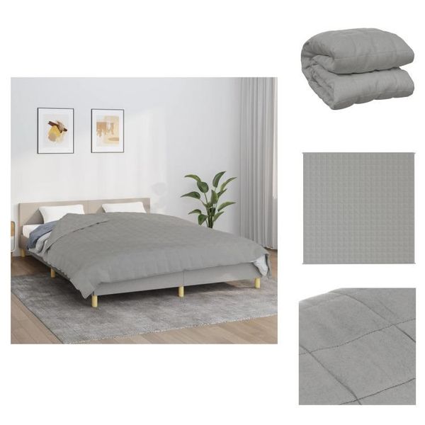 Vidaxl Coperta Pesata Grigia 200X200 Cm 9 Kg Di Tessuto - Coperte-image