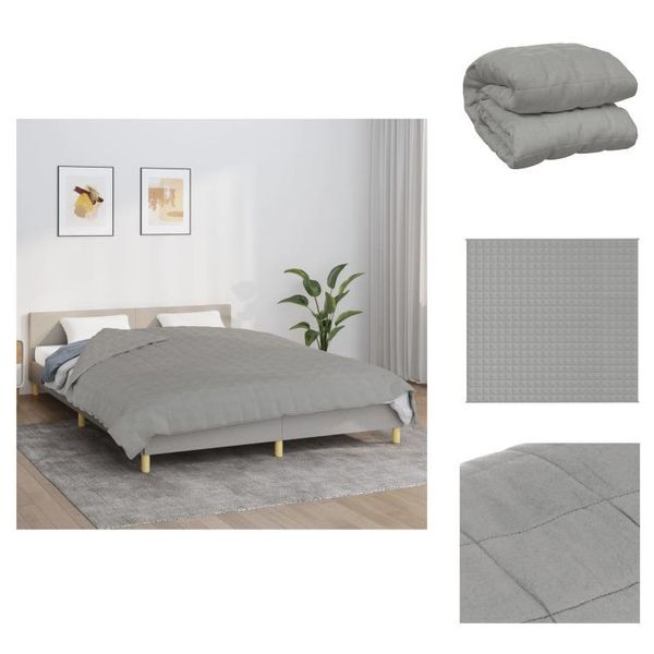 Vidaxl Coperta Pesata Grigia 220X230 Cm 11 Kg Tessuto - Coperte-image