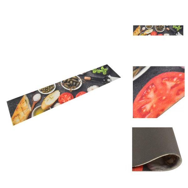 Vidaxl Tappeto Da Cucina Lavabile Vino E Cibo 60X300 Cm In Velluto - Tappeti Per Pavimenti-image