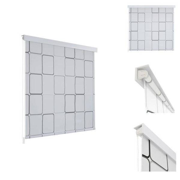 Vidaxl Tenda A Rullo Per Doccia 120X240 Cm Motivo Quadrato - Tende Da Doccia-image