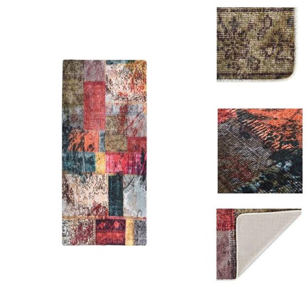 Vidaxl Tappeto Patchwork Lavabile 80X300 Cm Multicolore Antiscivolo - Tappeti-image