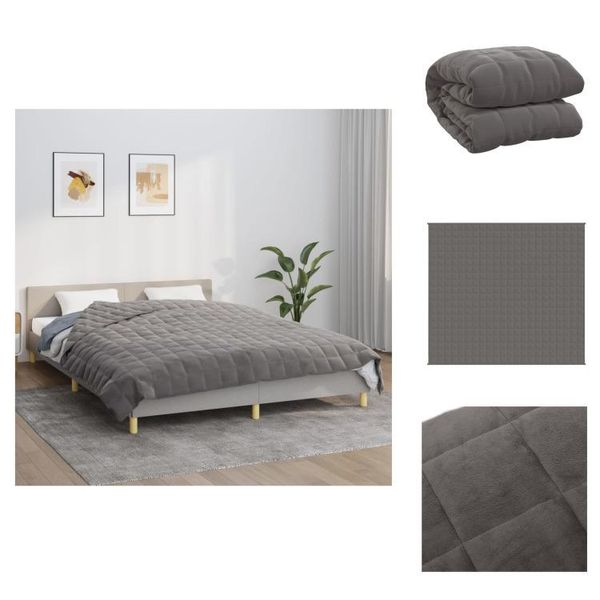 Vidaxl Coperta Pesata Grigia 200X230 Cm 13 Kg Tessuto - Coperte-image