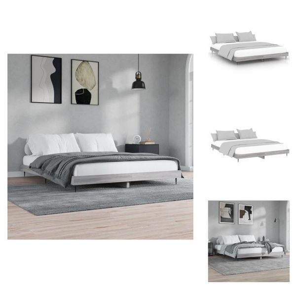 Vidaxl Struttura Letto Grigio Sonoma 120X200 Cm In Legno - Letti E Strutture Letto-image
