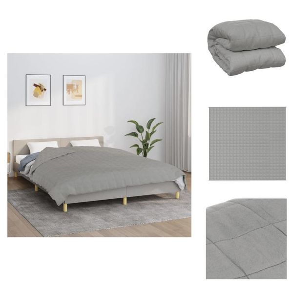 Vidaxl Coperta Pesata Grigia 220X240 Cm 11 Kg Tessuto - Coperte-image