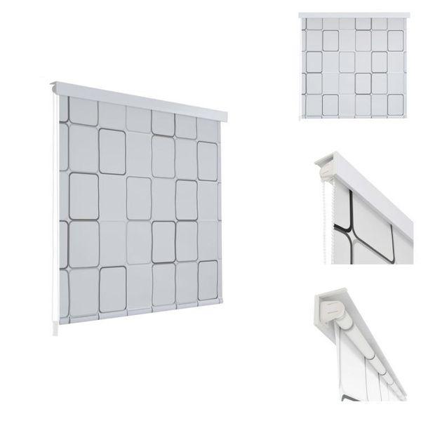 Vidaxl Tenda A Rullo Per Doccia 80X240 Cm Motivo Quadrato - Tende Da Doccia-image