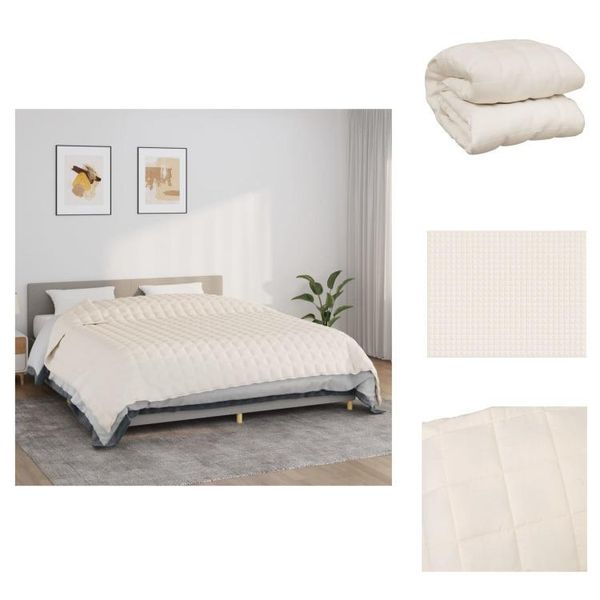 Vidaxl Coperta Pesata Crema Chiaro 235X290 Cm 11 Kg Tessuto - Coperte-image