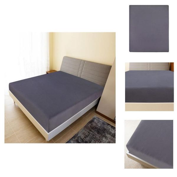Vidaxl Lenzuolo Matrimoniale In Jersey Antracite 90X200 Cm In Cotone - Lenzuolo Da Letto-image