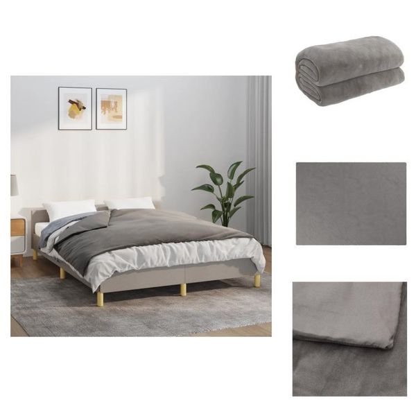 Vidaxl Coperta Pesata Con Rivestimento Grigio 150X200 Cm 11 Kg Tessuto - Coperte-image
