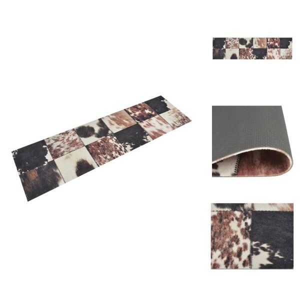 Vidaxl Tappeto Da Cucina Lavabile In Pelliccia Animale 45X150 Cm Velluto - Zerbini-image