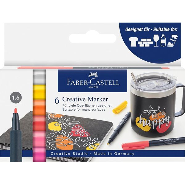 Faber-Castell 160705 Pennarello Creativo Faber-Castell, Confezione Da 6 "Brezza D'estate"""-image