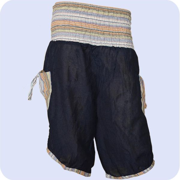 Pantaloncini Haremshose Bermuda Jogginghose Sweathose Freizeithose Trainingshose Gesmokt Varkala Damen, Blau-image