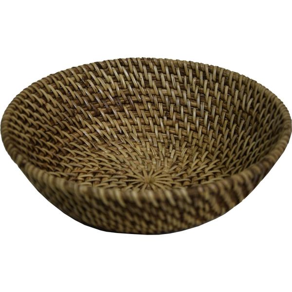 Cestino Con Ciotola Cestino Intrecciato In Materiale Naturale 100% Rattan Ata-image