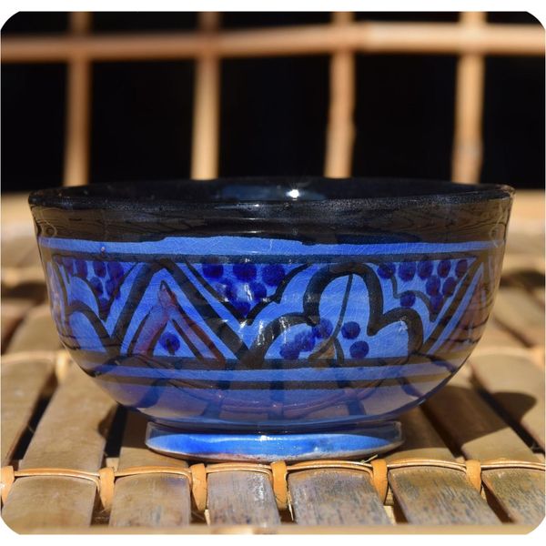 Ciotola Orientale In Ceramica Marocchina Ciotola In Ceramica Per Cereali E Macedonia Decorazione Mini, Blu-image