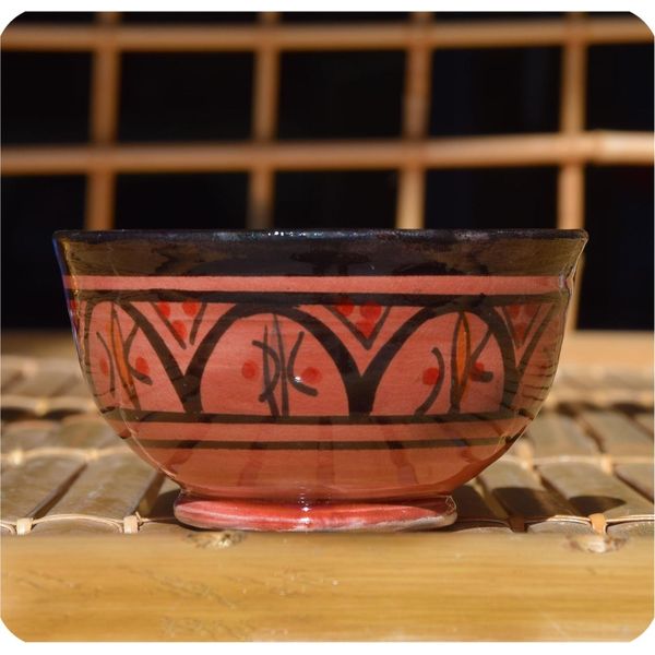 Ciotola Orientale In Ceramica Marocchina Ciotola In Ceramica Per Cereali E Macedonia Decorazione Mini, Rosso-image