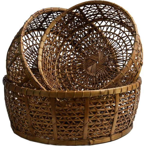 Cestino In Rattan Burma, Realizzato In Rattan E Bambù, Oggetto Decorativo Unico Fatto A Mano, Piccolo-image
