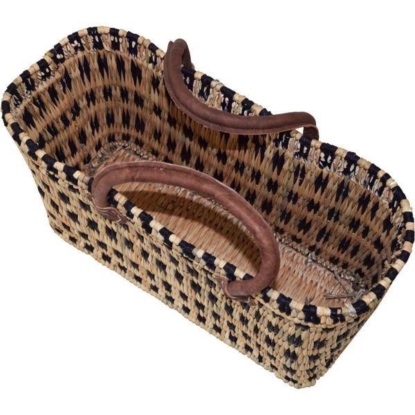 Borsa In Seagrass Piccola Con Manico Corto Cesto Per La Spesa Cesto In Vimini Cesto In Vimini Cesto In Vimini, Blu-image