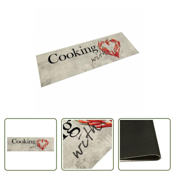 The Living Store Tappeto Da Cucina Lavabile Paprika 60X180 Cm Velluto-image