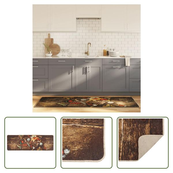 The Living Store Tappeto Da Cucina Multicolore 60X180 Cm Lavabile Antiscivolo-image