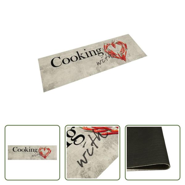 The Living Store Tappeto Da Cucina Lavabile Paprika 45X150 Cm Velluto-image