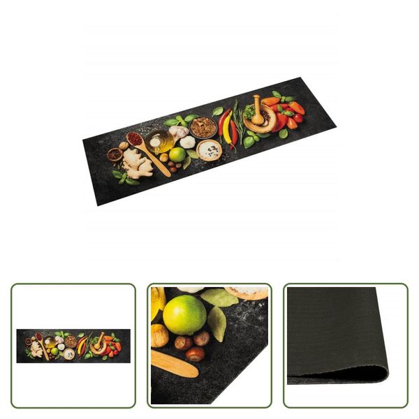 The Living Store Tappeto Cucina Lavabile Spezie 45X150 Cm Velluto-image