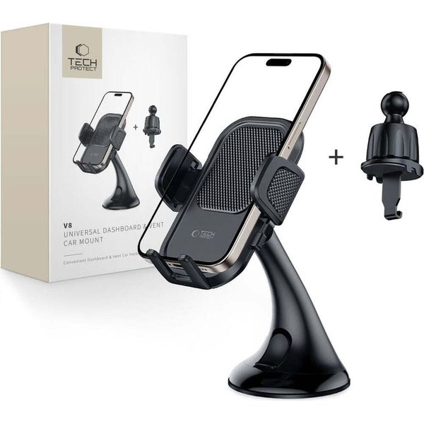 Tech-Protect V8 Supporto Universale Per Cruscotto E Presa D'aria Per Auto Nero-image