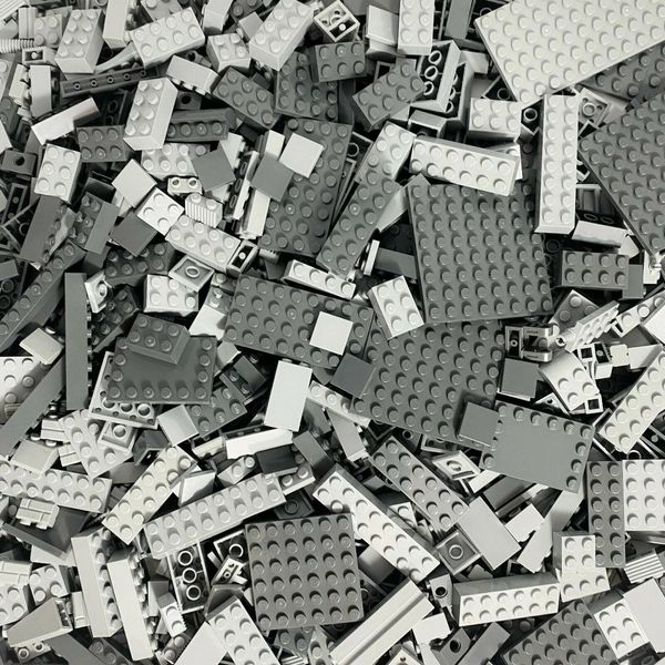 Lego® Mattoncini Speciali Misto Grigio Chiaro Grigio Scuro Nuovo! Quantità 200X - Ogni Miscela Assemblata Singolarmente-image