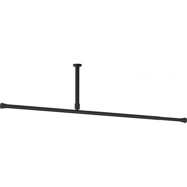 Binario Per Tende Da Doccia In Alluminio Binario Per Tende 4 M Extra Lungo Nero 250-400 Cm Incl. Staffa A Soffitto-image