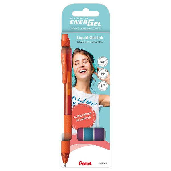 Pentel BL107-4COL Penna Roller Gel Energel X BL107, Set Di 4 Pezzi-image