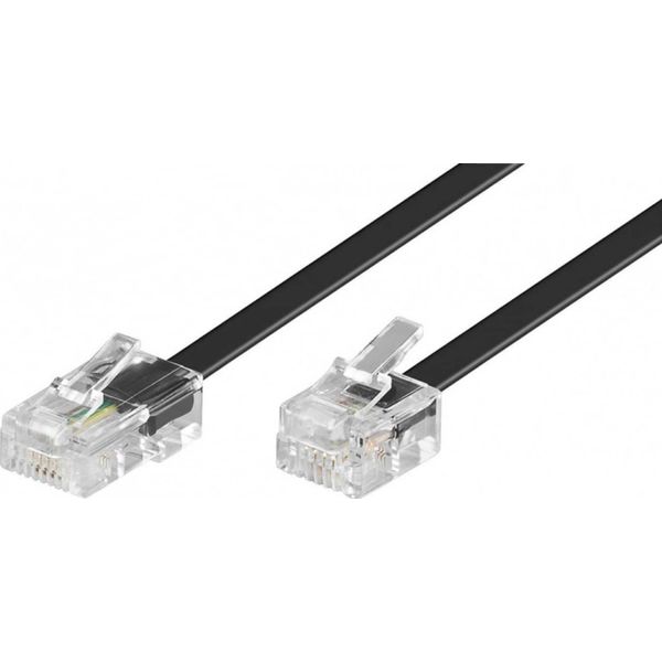 Goobay 68530 Cavo Di Collegamento Modulare, 3 M, Nero - Spina RJ45 (8P4C) > Spina RJ11/RJ14 (6P4C)-image
