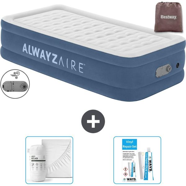 Materasso Gonfiabile Bestway Alwayszair - 1 Persona - 97 X 191 X 46 Cm - Blu - Accessori Inclusi-image