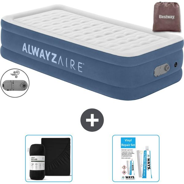 Materasso Gonfiabile Bestway Alwayszair - 1 Persona - 97 X 191 X 46 Cm - Blu - Accessori Inclusi-image