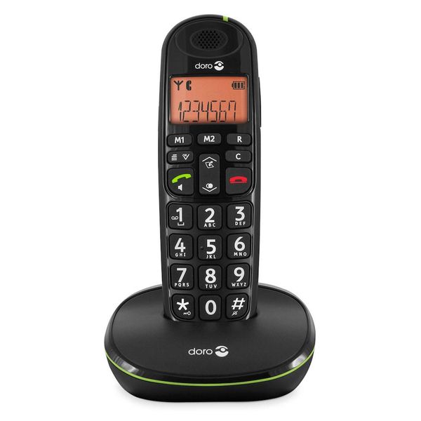 Doro Phoneeasy 100W - Schnurlostelefon Mit Rufnummernanzeige - Dect\Gap - Schwarz (380098)-image