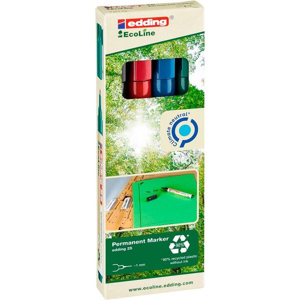 Edding 25/4 25 Marcatore Permanente Ecoline - Ricaricabile, 1 - 5 Mm, Assortito-image