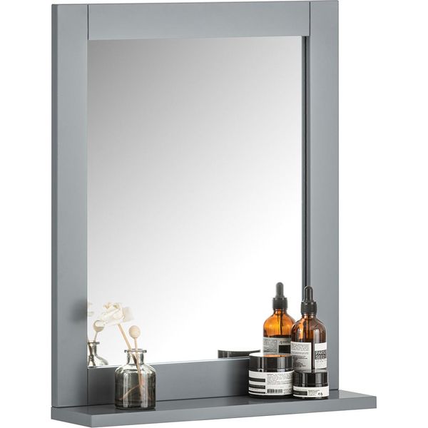 Sobuy Mobile Da Parete Per Bagno Con Specchio Mensola Da Parete Mobile Da Bagno Appeso Con Mensola Per Bagno Montaggio A Parete Specchio Da Parete 40X49X10Cm FRG129-SG-image