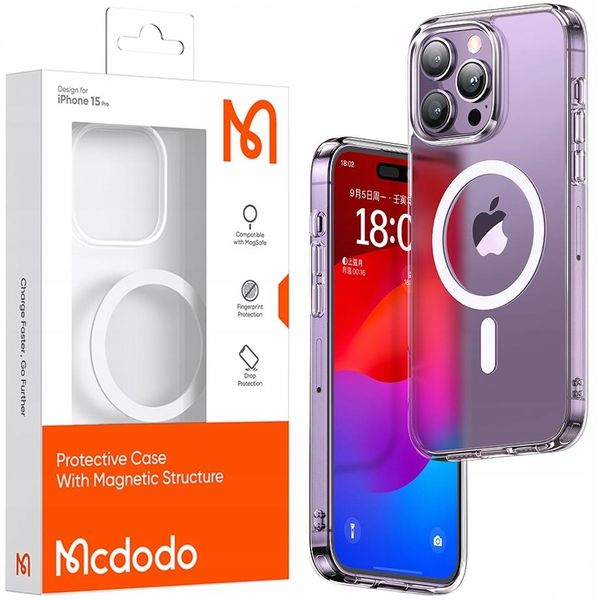 Mcdodo Custodia Magnetica Trasparente Rinforzata Per Magsafe Iphone 15 Pro Max Viola-image