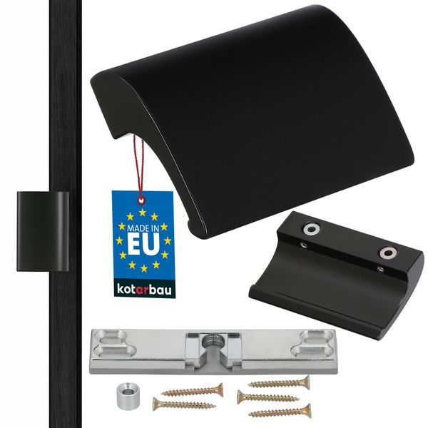 Kotarbau Maniglia Per Porta Da Balcone Maniglia Per Porta Da Balcone Alluminio Nero Maniglia Per Porta Da Balcone Maniglia Per Porta Fumatori Sicura Look Per Porta Chiudi Maniglia Maniglia Universale A Tirare-image
