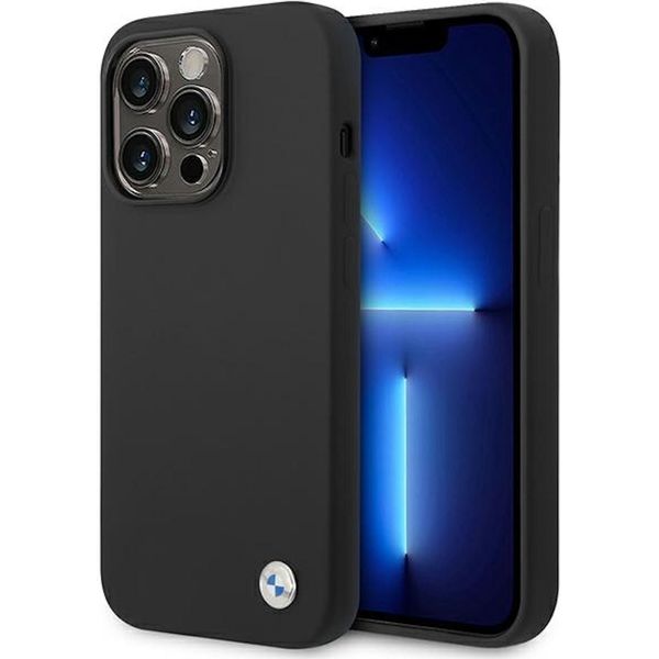 Etui Bmw Bmhcp14Lsilbk Iphone 14 Pro 6,1 Czarny/Nero Silicone Metal Logo-image