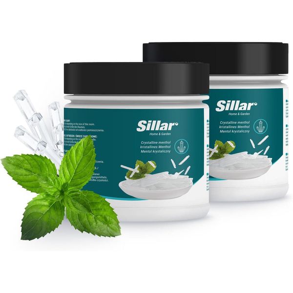 2X Cristalli Di Mentolo Sillar Per La Sauna 100G | Cristalli Per Aromaterapia | Pulizia Delle Vie Respiratorie | Cristalli Naturali Di Mentolo-image