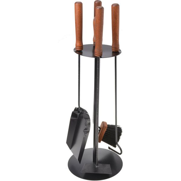 Aqbau Set 4 Pezzi Per Caminetto Set Per Caminetto Strumenti Per Caminetto Nero-image